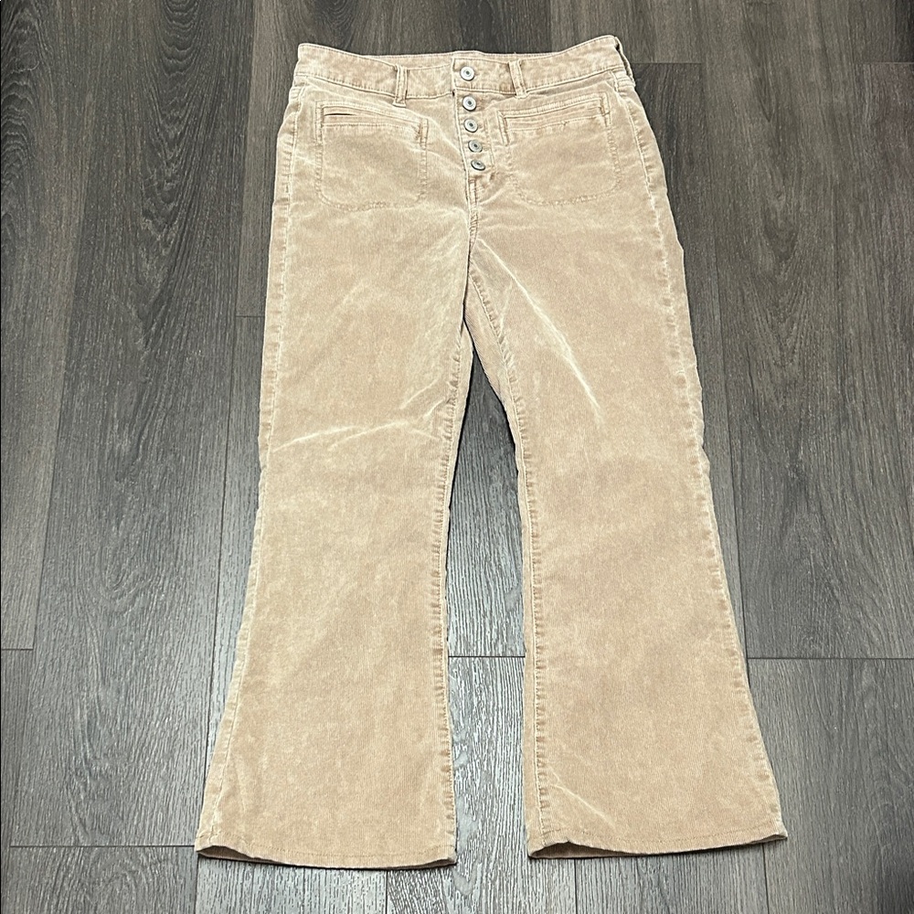 American Eagle Outfitters Beige Corduroy Flare Pants